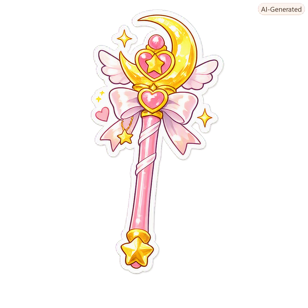 Magical girl wand sticker
